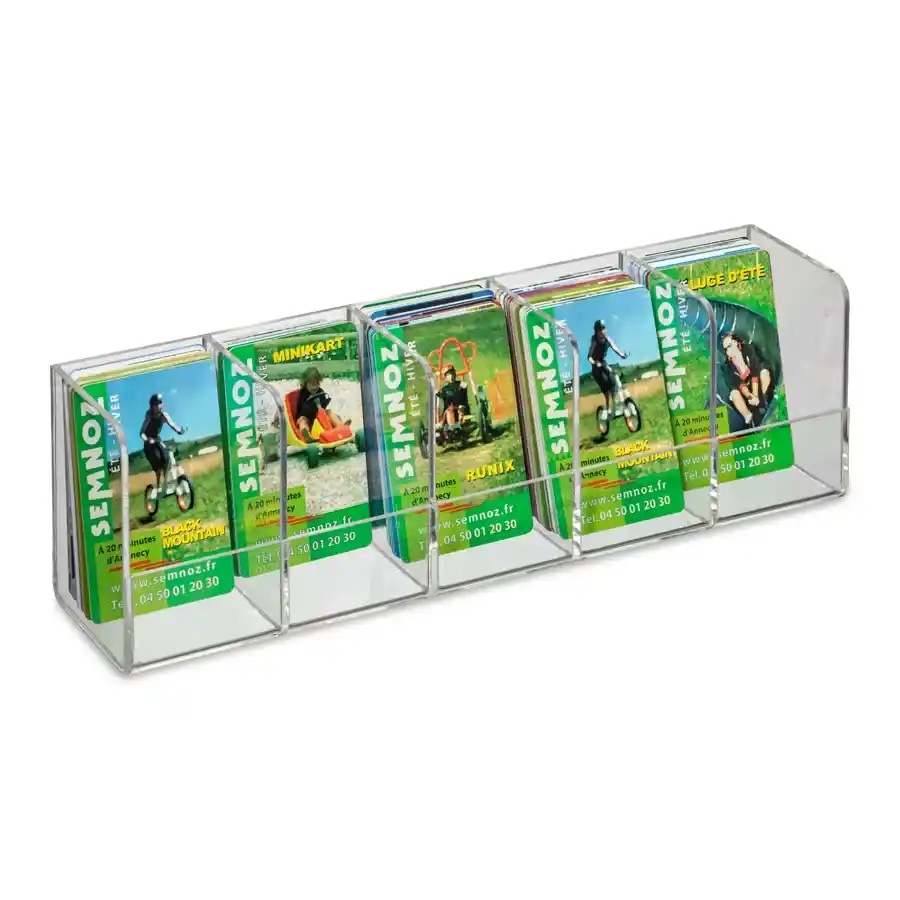 présentoir carte de visite 5 cases