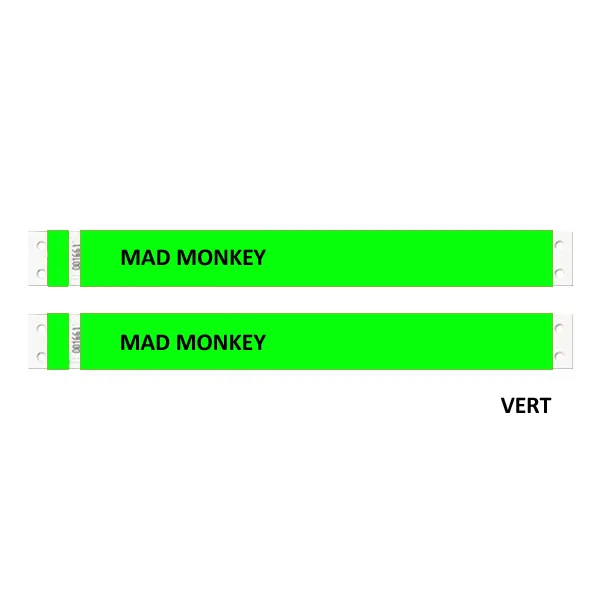 bracelet tyvek personnalisé - vert fluo