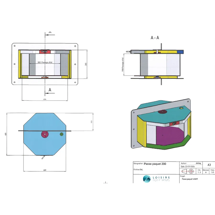 plan passe-paquet rotatif 200