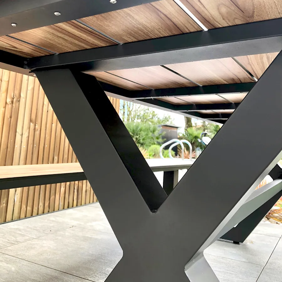 table de pique-nique structure aluminium design